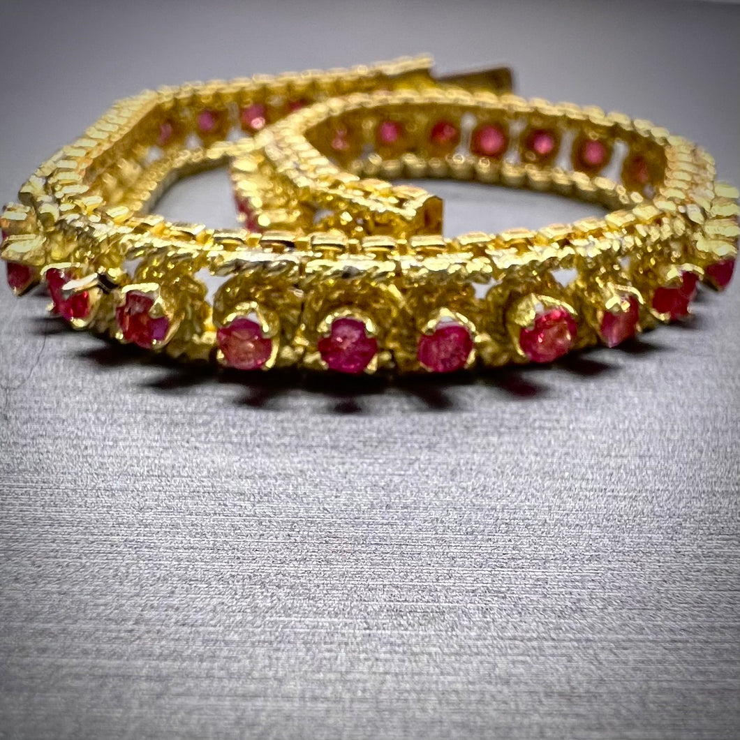 Bracciale anni ‘60 in oro e rubini