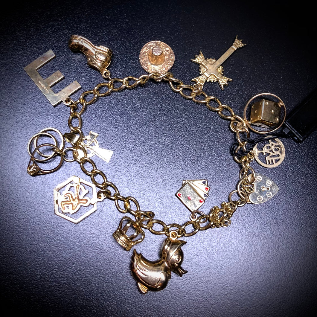 Autentico vintage charms bracelet inglese