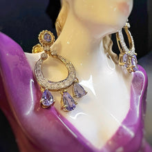 Carica l&#39;immagine nel visualizzatore di Gallery, Orecchini in oro, tanzaniti e diamanti
