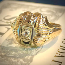 Carica l&#39;immagine nel visualizzatore di Gallery, Anello in oro Art Decò con diamante rosetta

