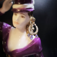 Carica l&#39;immagine nel visualizzatore di Gallery, Orecchini in oro, tanzaniti e diamanti
